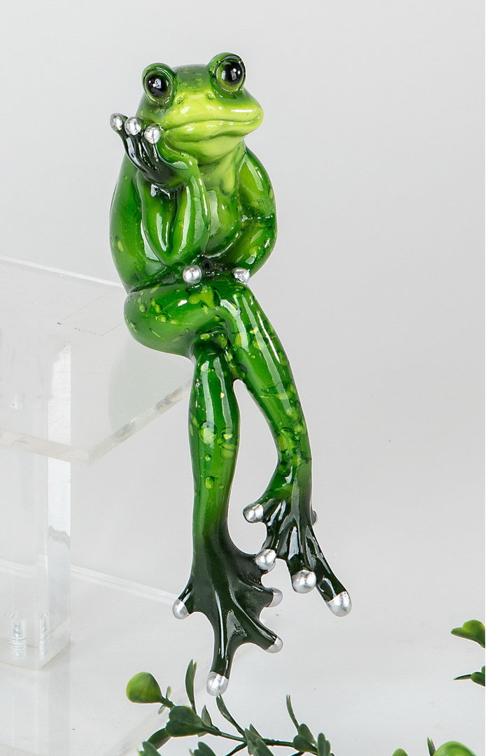 Frosch Musiker Gitarre Kröte Lurch Gecko Deko Tier Figur Skulptur König Statue 