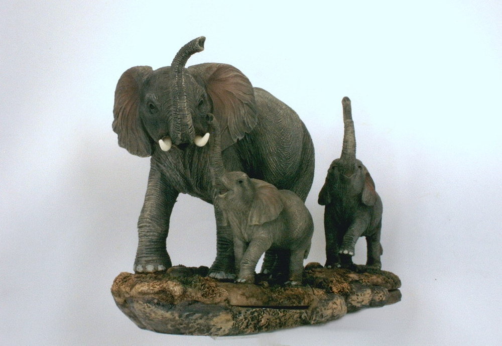 Elefant Baby Tierfigur Skulptur Elefanten Deko Garten Tier Figur Afrika Statue 