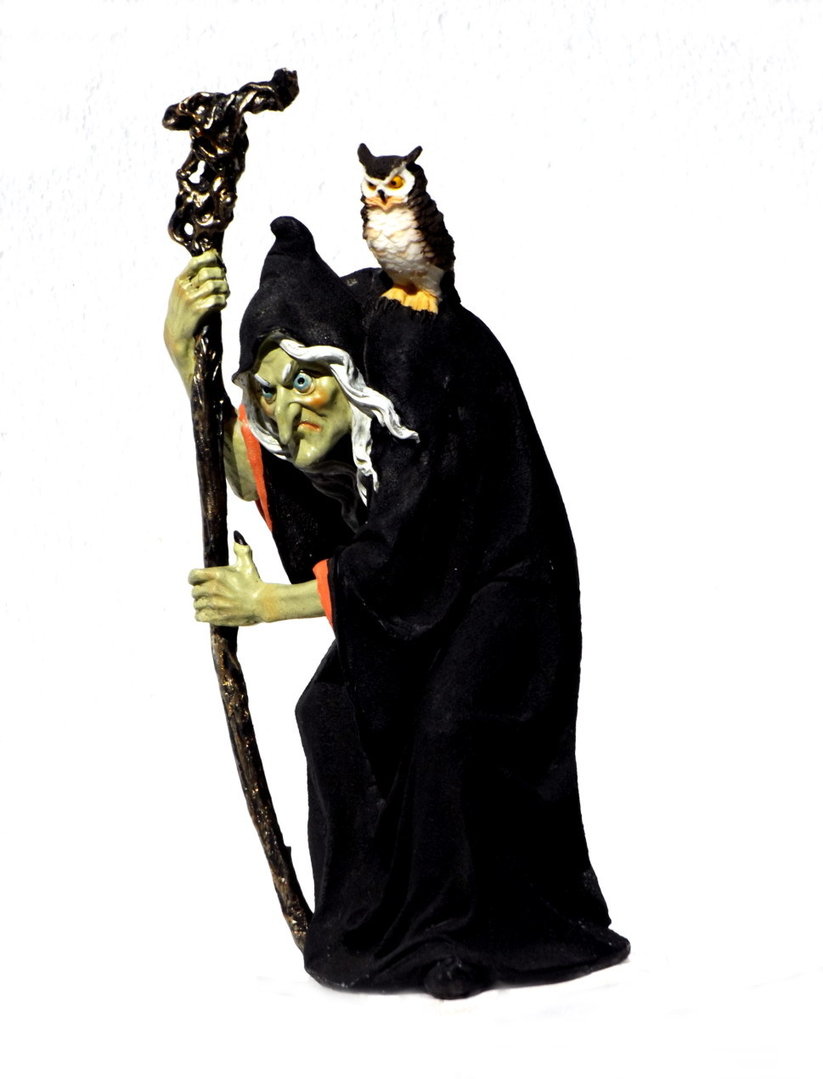 Merlin mit Stab Zauberer Magier Gothic Mystik Fantasy Deko Figur Skulptur Hexe