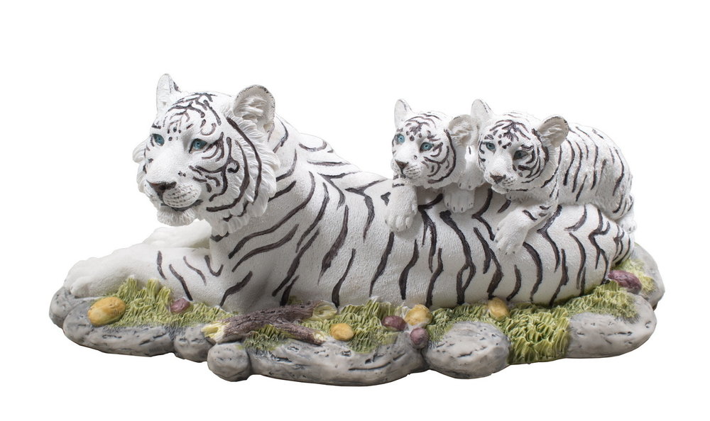 Tiger weiß Baby Kind Katze Tigerfigur Skulptur Deko Afrika Figur Statue Löwe 